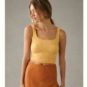 by Anthropologie Hannah Seamless Texture Tank - Light Orange